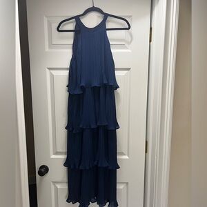 Navy Blue tiered halter dress, worn once